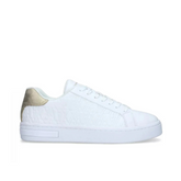 Armani Exchange Women’s Sneakers – Beige with Metallic Logo Accent